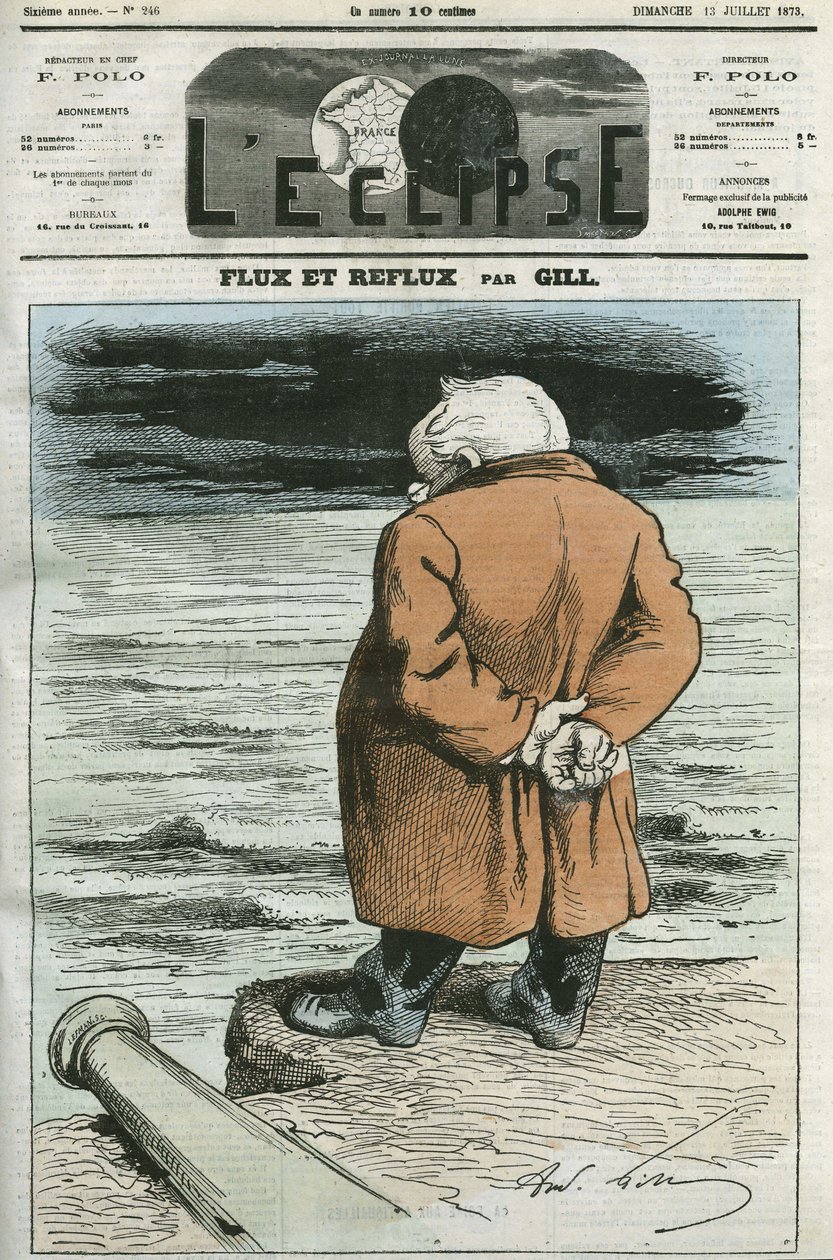 Cartoon by Adolphe Thiers (1797-1877), French statesman. Cover in “” L
