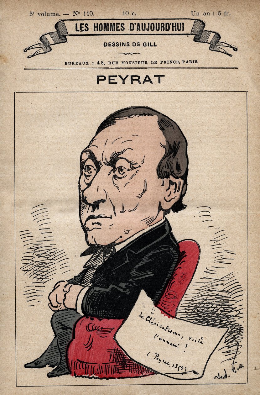 Alphonse Peyrat (1812-1890)英国记者的漫画，出自《今日人类》，约1880年 1880年由Henri Demare (1846-1888)创作。 作者 安德鲁·吉尔