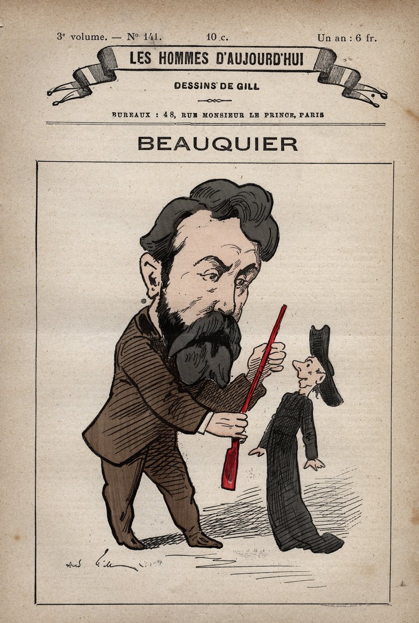查尔斯-博基耶的漫画，法国政治家1833-1916年，出自安德烈-吉尔（1840-85）的《今日之人》，约1779-1880年。 作者 安德鲁·吉尔