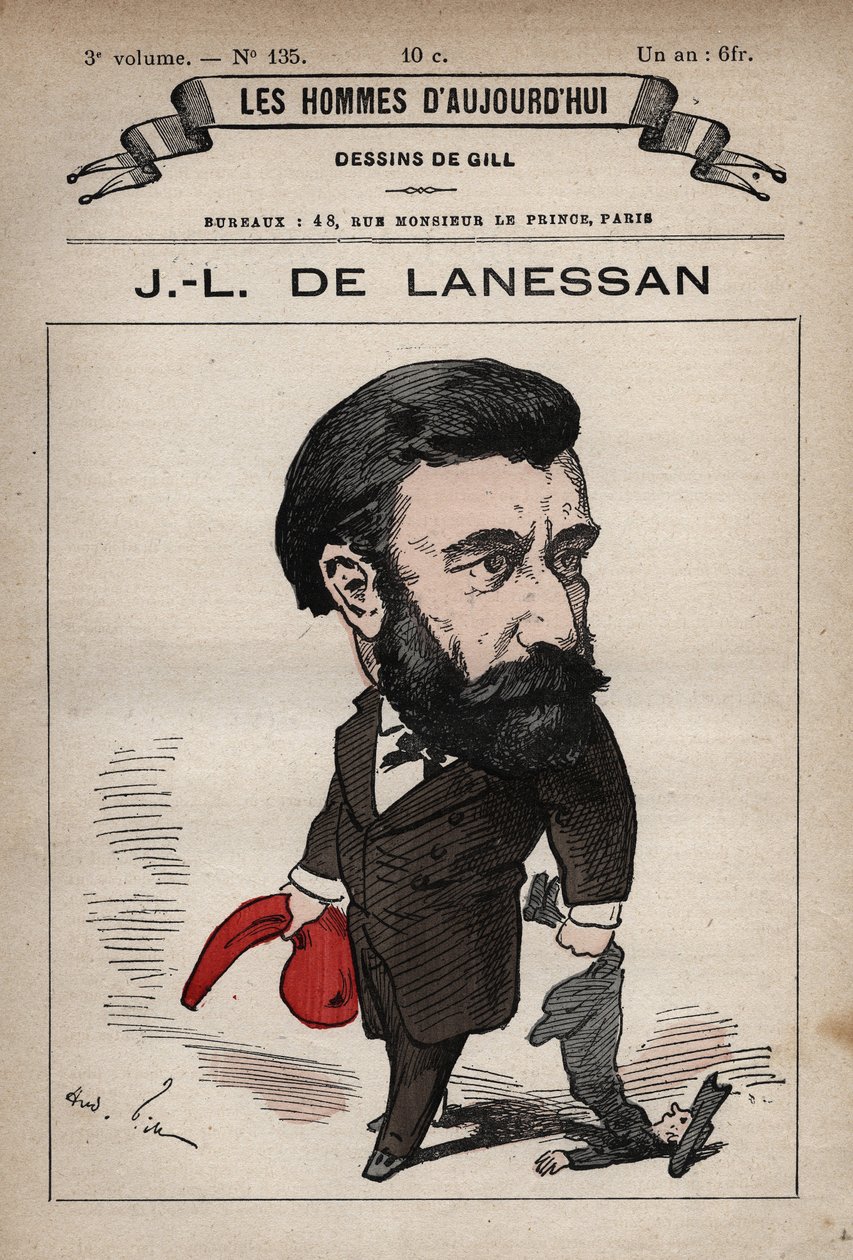 让-玛丽-安托万-德-拉内桑（1843-1919）的漫画，出自《今日之人》（约1779-1880），作者安德烈-吉尔（1840-85）。 作者 安德鲁·吉尔