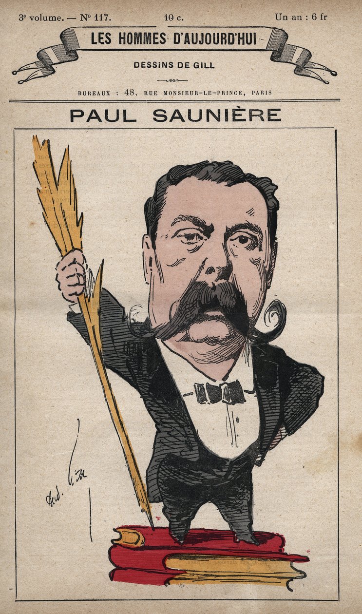 保罗-索尼埃（1827-1894）的漫画，出自安德烈-吉尔（1840-85）的《今日之人》（约1779-1880）。 作者 安德鲁·吉尔
