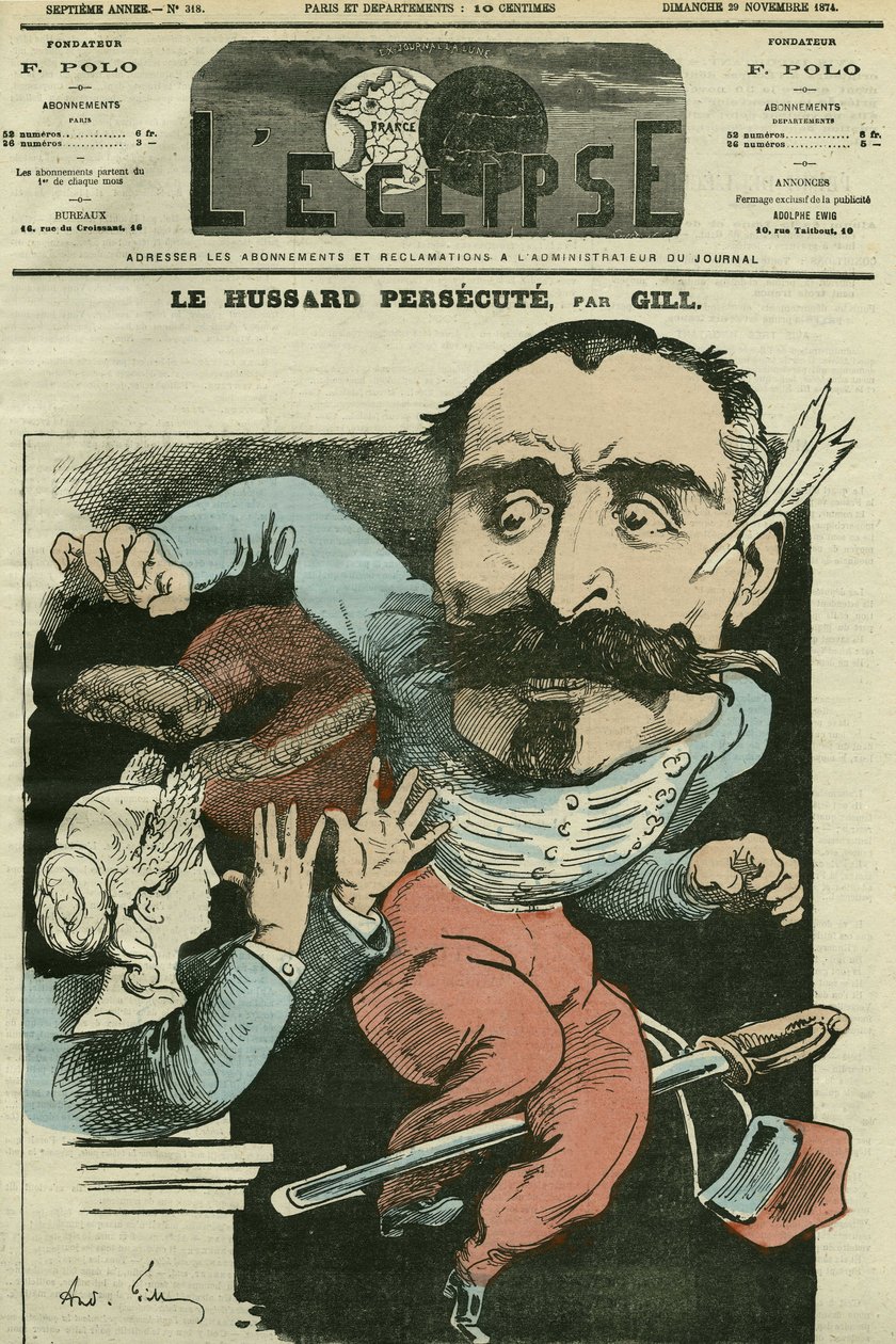 漫画 "Hussard迫害（由Marianne做他的鼻子），Monsieur de Saint-Genest（圣杰尼斯）。盖在吉尔的 "L