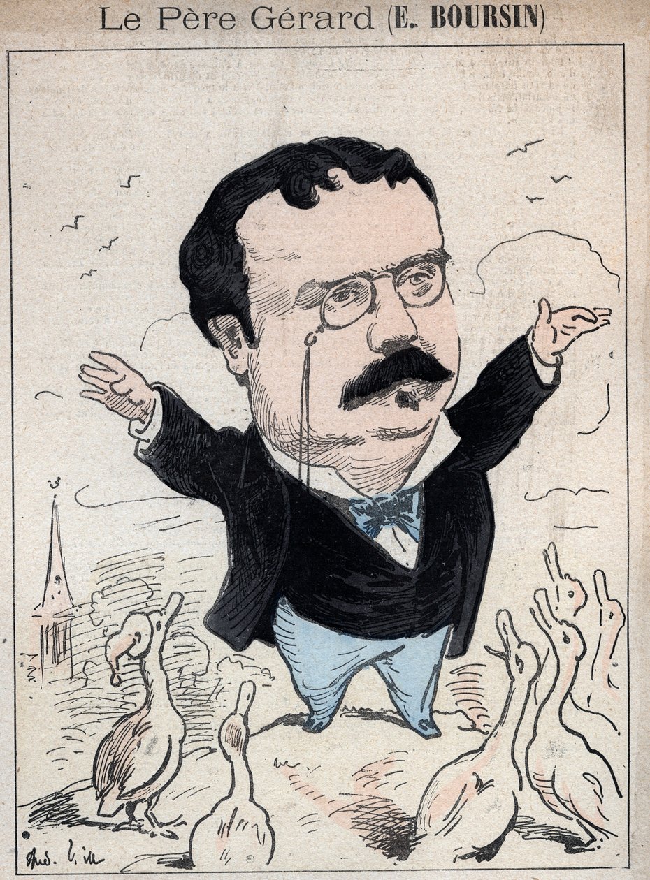 Elphege Boursin (1836-1891) 记者、政治散文家、文学家和历史学家--Andre Gill在巴黎 "Les Hommes d