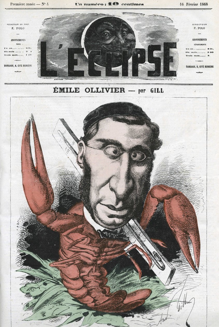 埃米尔·奥利维尔 (1825-1913)，法国政治家。 Gill 的“L