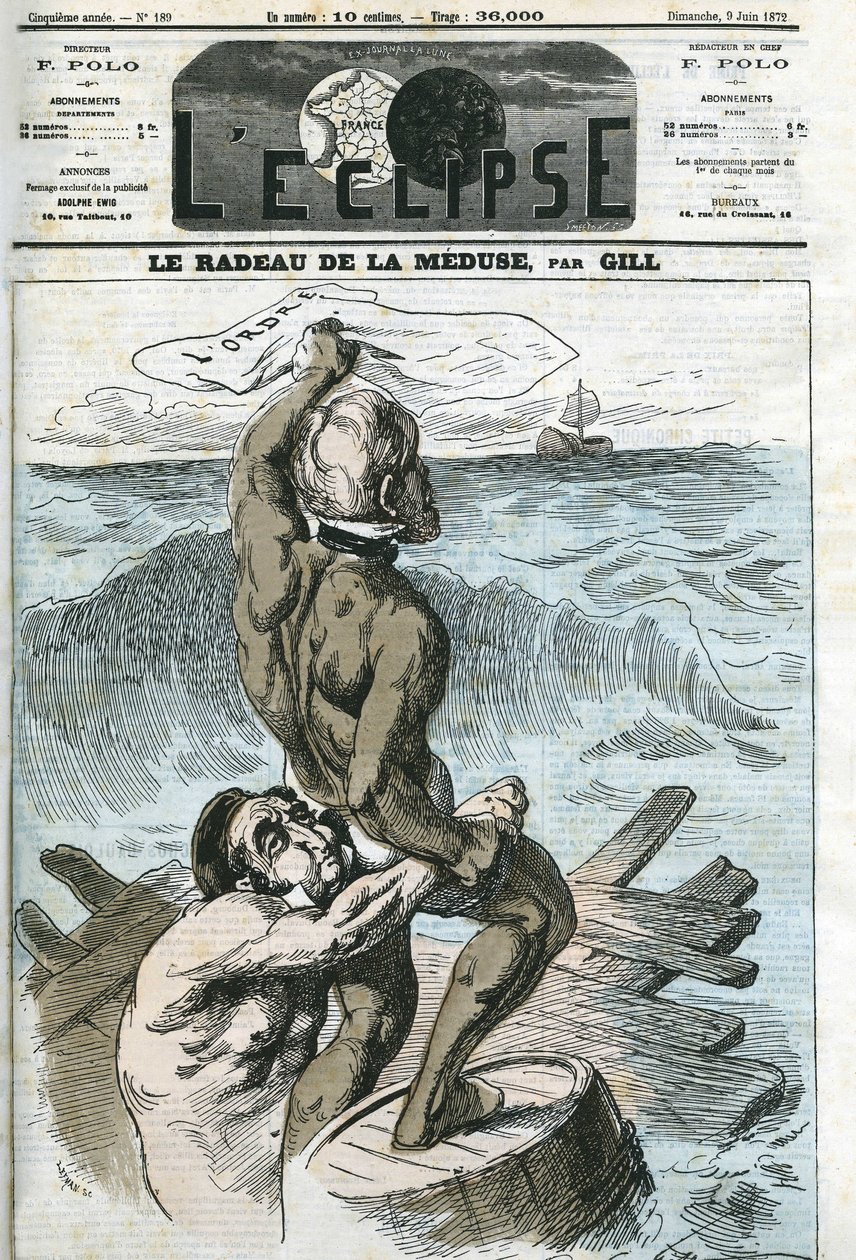Eugene Rouher (1814-1884), 和Clement Duvernois (1836-1879), 法国政治家。6月9日，吉尔在 "日食 "中的封面 作者 安德鲁·吉尔