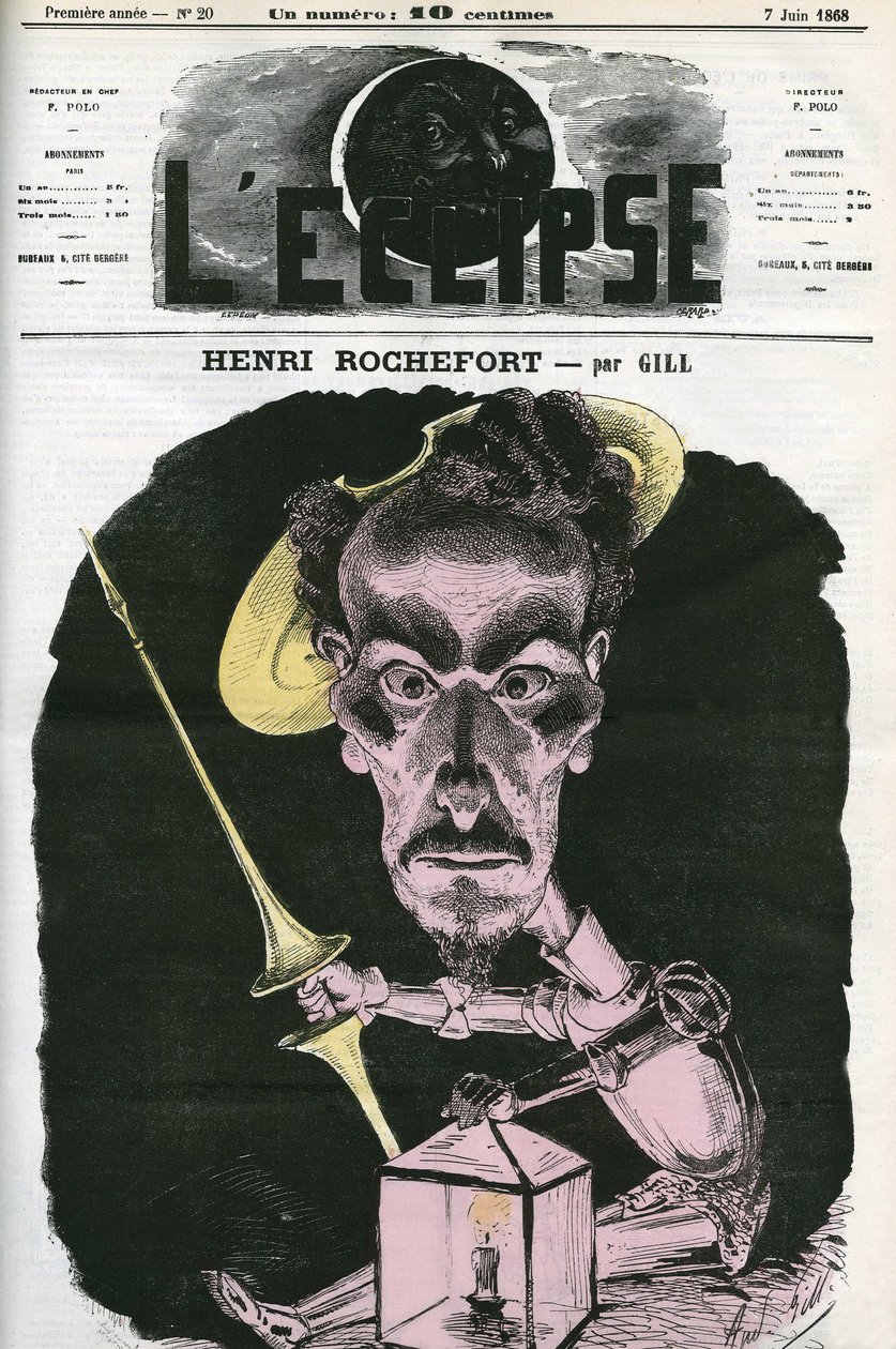Henri Rochefort (1831-1913), French journalist, writer and politician. Cover in “” L