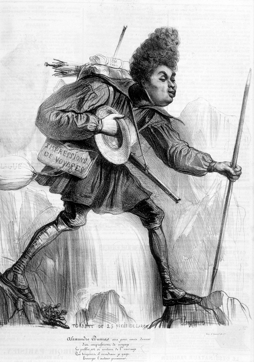 Humorous drawing on Alexandre Dumas Pere - in “” Charivari””, circa 1840. 作者 安德鲁·吉尔