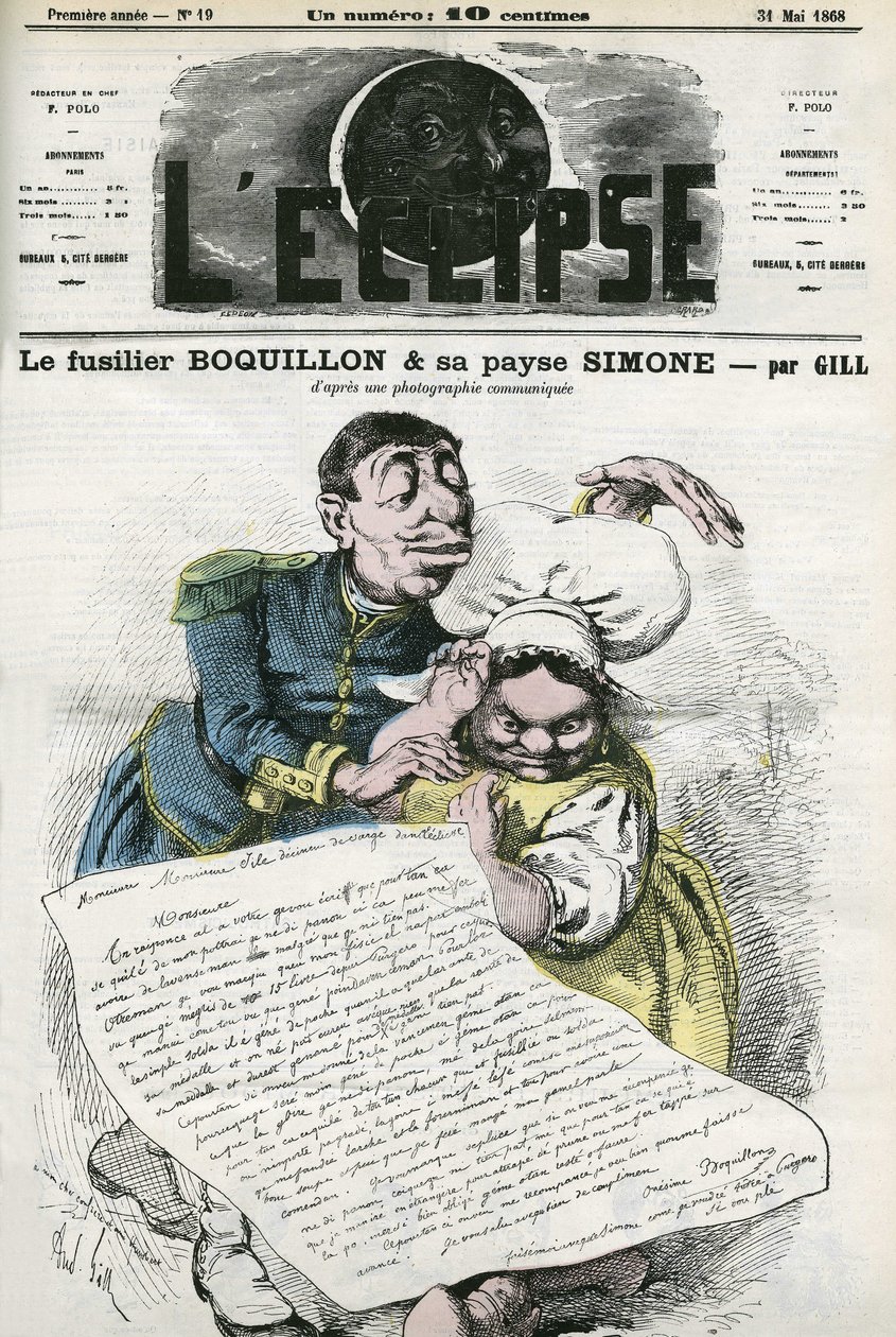 “Fusilier Boquillon 和他的农民 Simone”的插图。 Gill 的“L