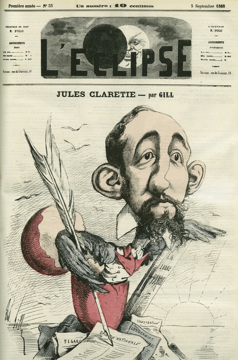 Jules Claretie (1840-1913)，法国小说家、剧作家和评论家。 Gill 的“L