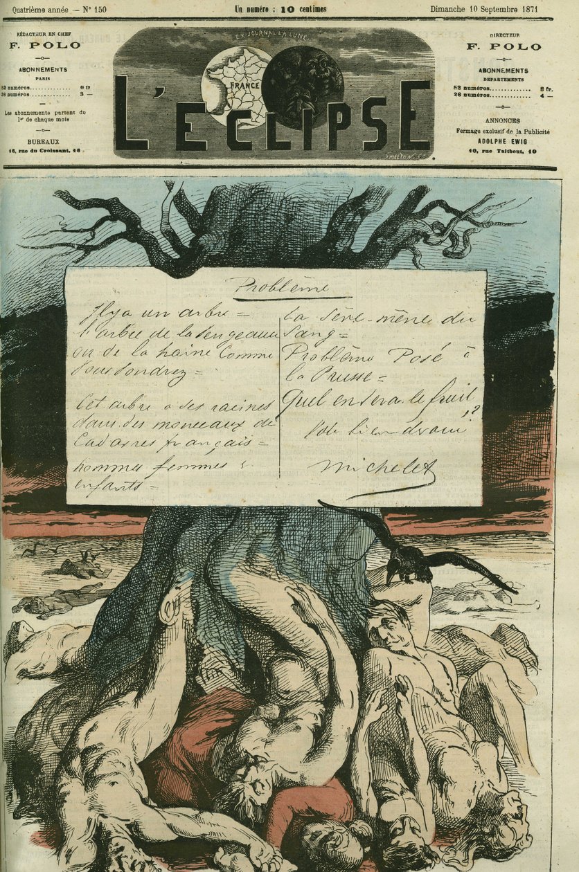 Jules Michelet (1798-1874), a French historian, was violently against the War of 1870 and the country