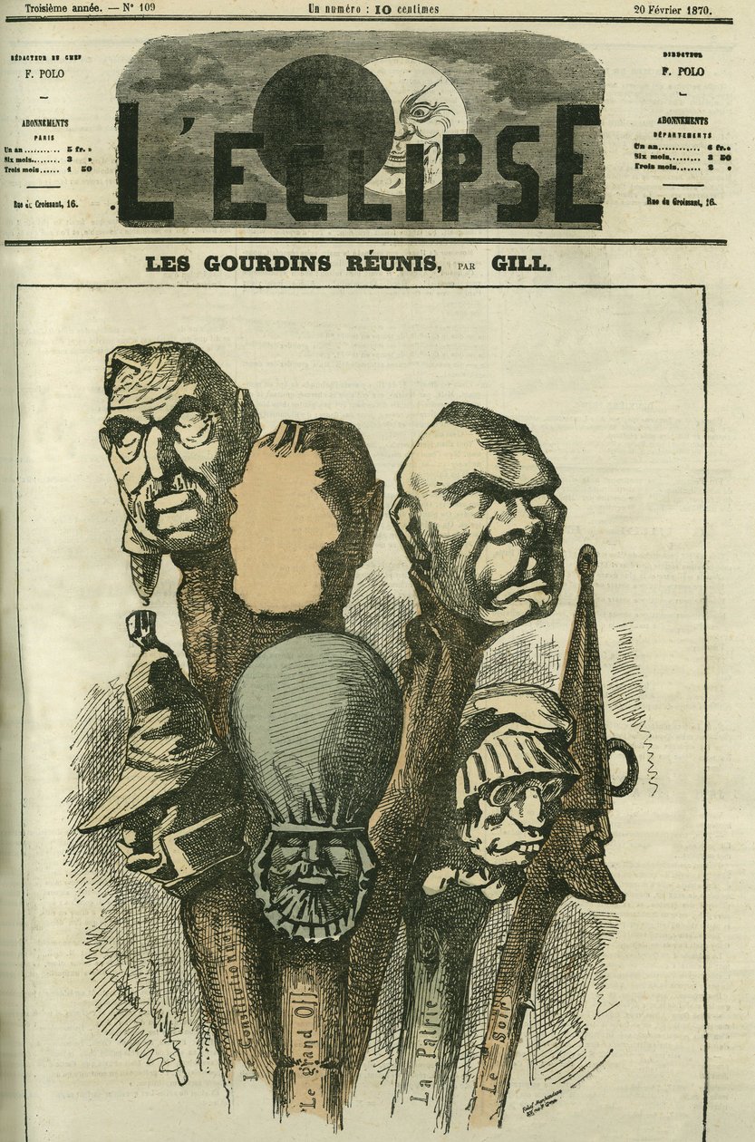 Les Gourdins重聚，创作新的讽刺性日记。2月20日吉尔撰写的《日食》中的封面 作者 安德鲁·吉尔