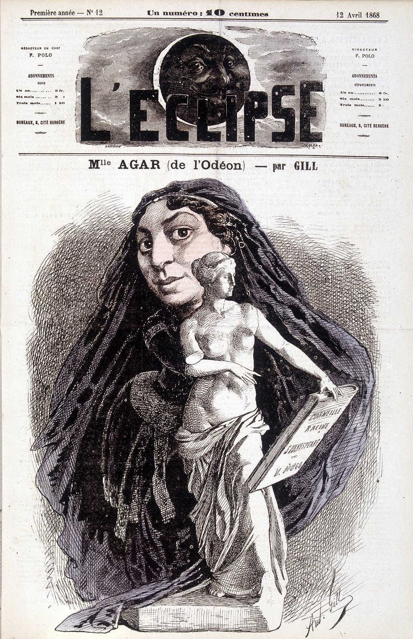 琼脂小姐（来自 Odéon） 法国学院女演员。 吉尔在日食中作画 作者 安德鲁·吉尔