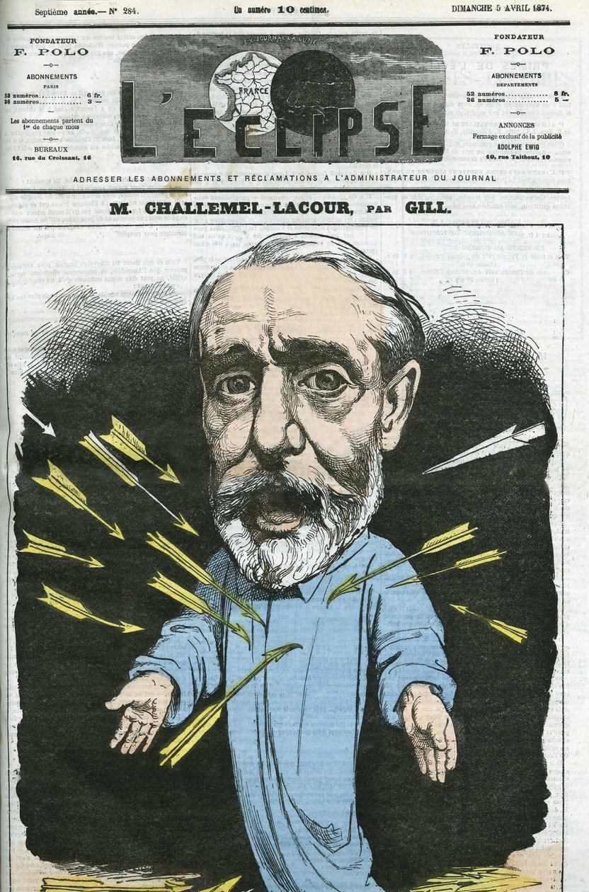 保罗-阿尔芒-夏勒梅尔-拉库尔（1827-1896），政治家、外交家和法国哲学史家。4月5日吉尔撰写的《日蚀》中的封面 作者 安德鲁·吉尔