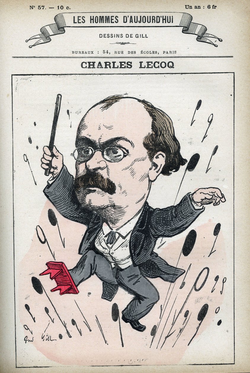 Portrait of Alexandre Charles Lecocq (1832-1918), French composer. Caricature by Gill, Paris. 作者 安德鲁·吉尔