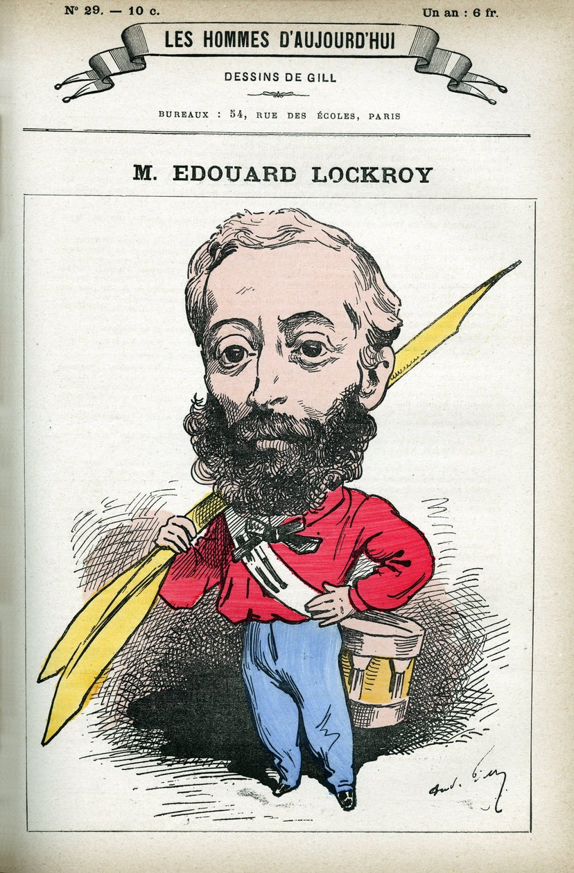 Portrait of Edouard Lockroy (1838-1913), French politician. Cartoon by Gill, in “Les Homme d