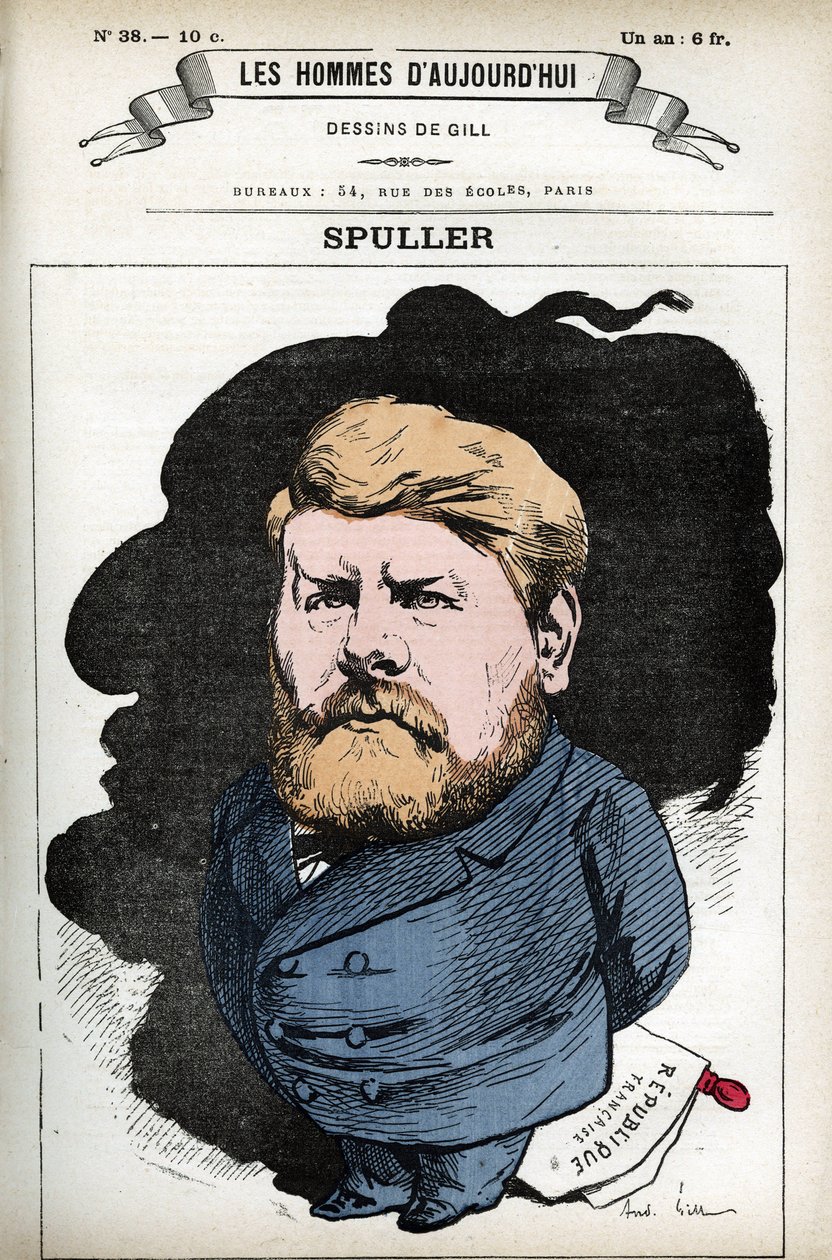 Portrait of Eugene Spuller (1835-1896), French politician and lawyer. Cartoon by Gill, in “Les Homme d