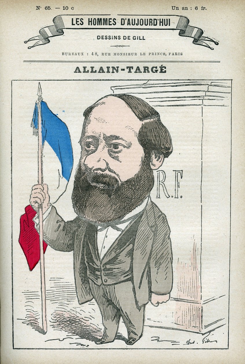 Portrait of Francois Allain-Targe Allain Targe (1832-1902), a French lawyer, magistrate, journalist and politician, he was Minister of Interior and Minister of Finance in Gambetta