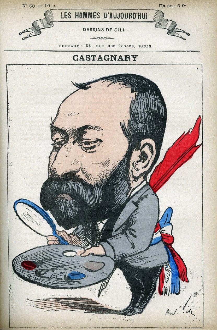 Jules Castagnary (1830-1888) 的肖像，法国政治家、律师、记者、业余爱好者和艺术评论家。 吉尔卡通，巴黎。 作者 安德鲁·吉尔