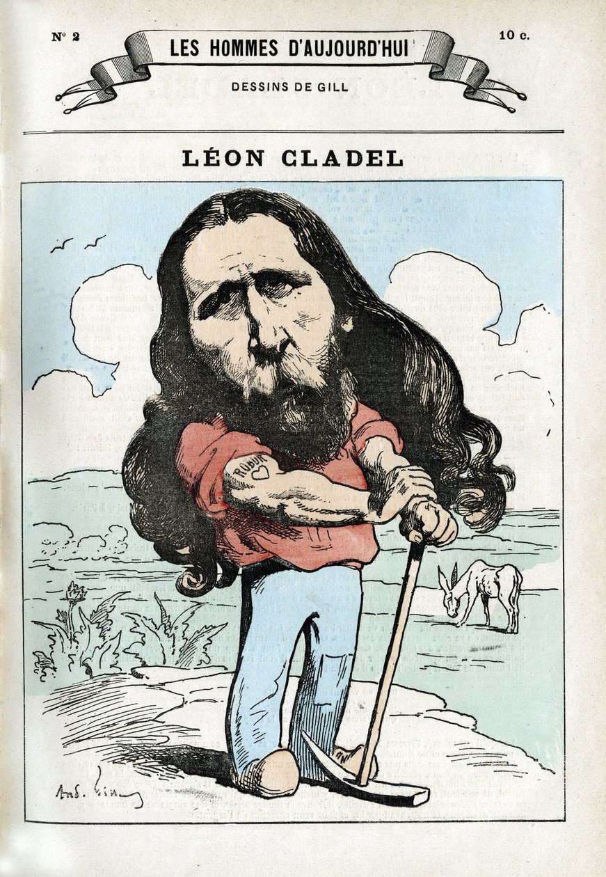 莱昂-克拉德尔（1835-1892）的肖像，法国文学家。漫画作者吉尔，巴黎。 作者 安德鲁·吉尔