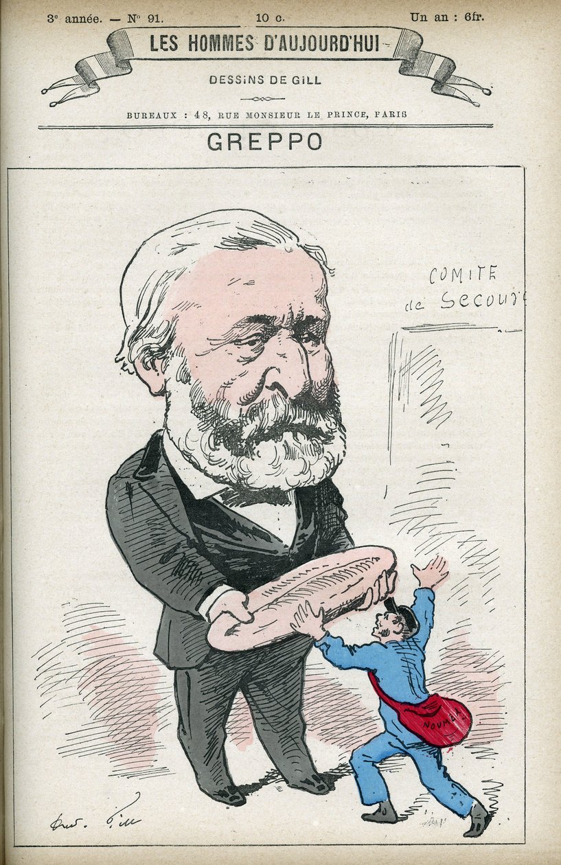 路易-格雷波（1810-1888）的肖像，法国政治家，他是罗纳河和塞纳河的副手。漫画作者吉尔，巴黎。 作者 安德鲁·吉尔