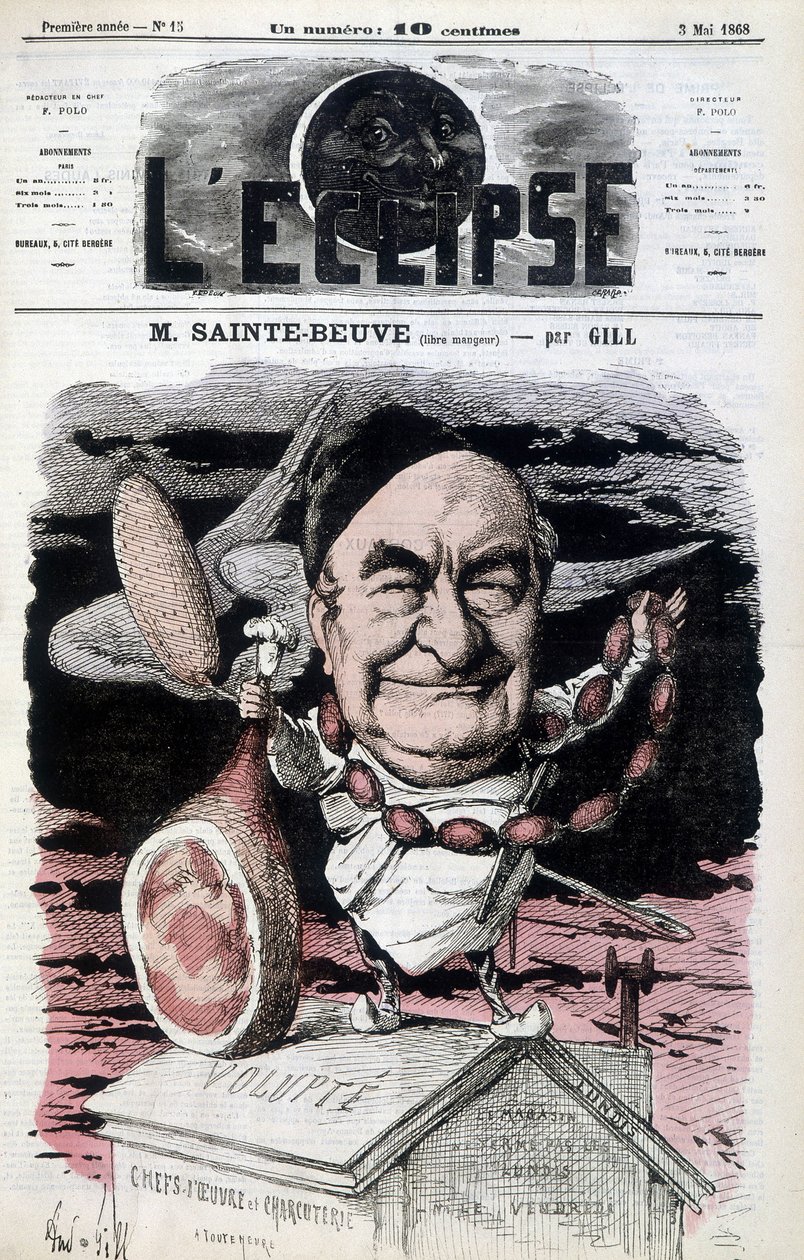 圣伯夫（Sainte-Beuve）（自由的食客）--吉尔在1868年5月3日的 "日食 "中的漫画作品 作者 安德鲁·吉尔