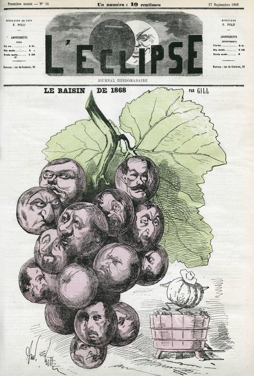 1868 年的葡萄，唤起非凡的收获。 Gill 的“L