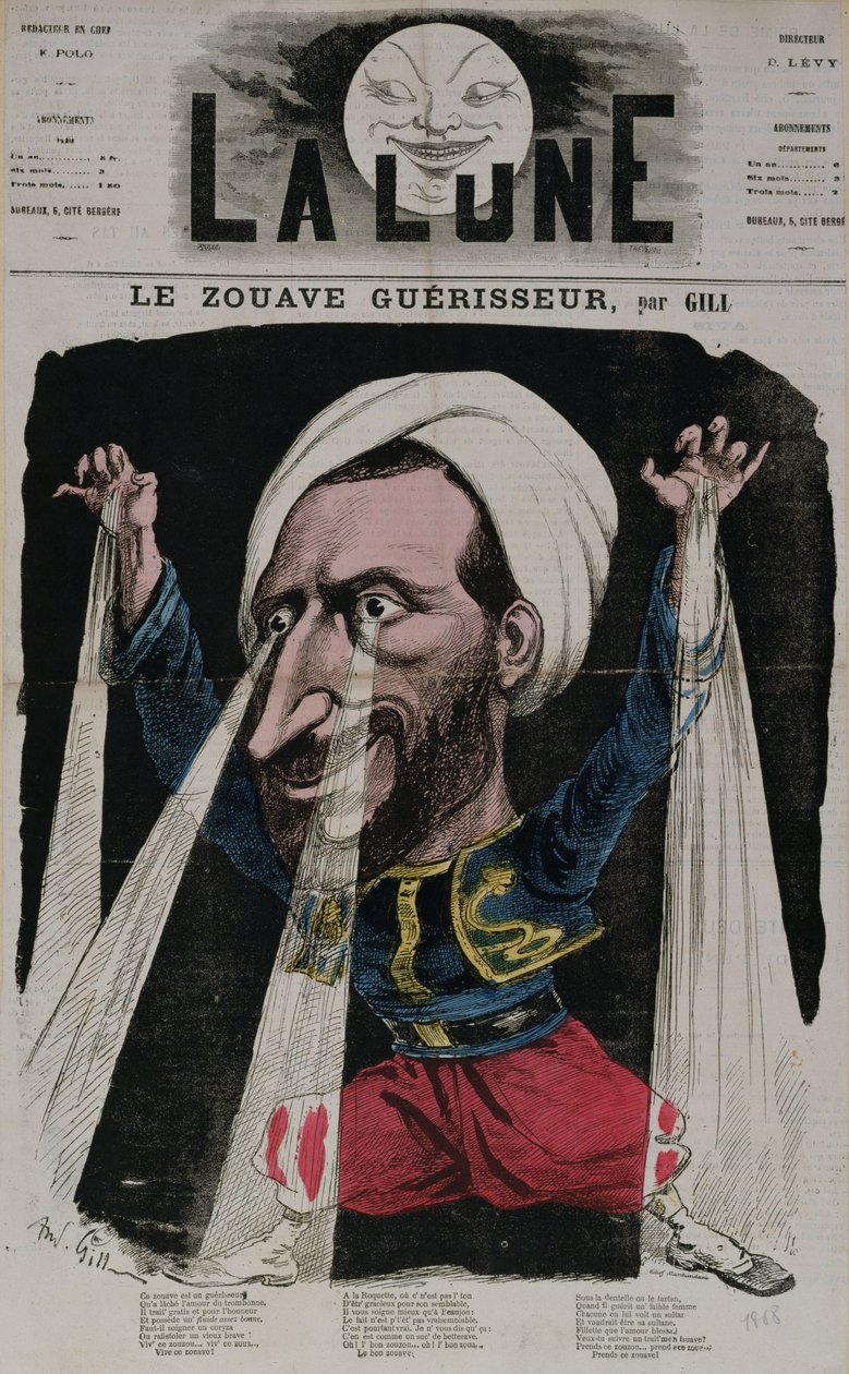 Zouave治疗师，来自&39;La Lune&39;，1868年 作者 安德鲁·吉尔