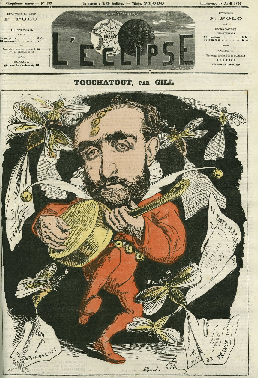 Touchatout，"Histoire de France tintamarresque "和 "Trombinoscope "的作者。4月28日吉尔撰写的《日食》中的封面 作者 安德鲁·吉尔