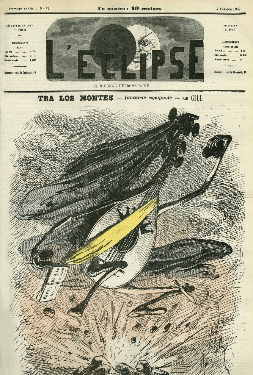 Tra los montes, Spanish fantasy, evocation of the difficult political context in Spain. Cover in “” L