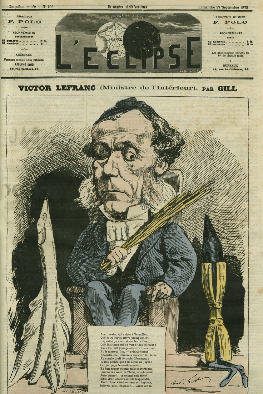维克多·勒弗朗克 (1809-1883)，法国政治家。 Gill 的“L
