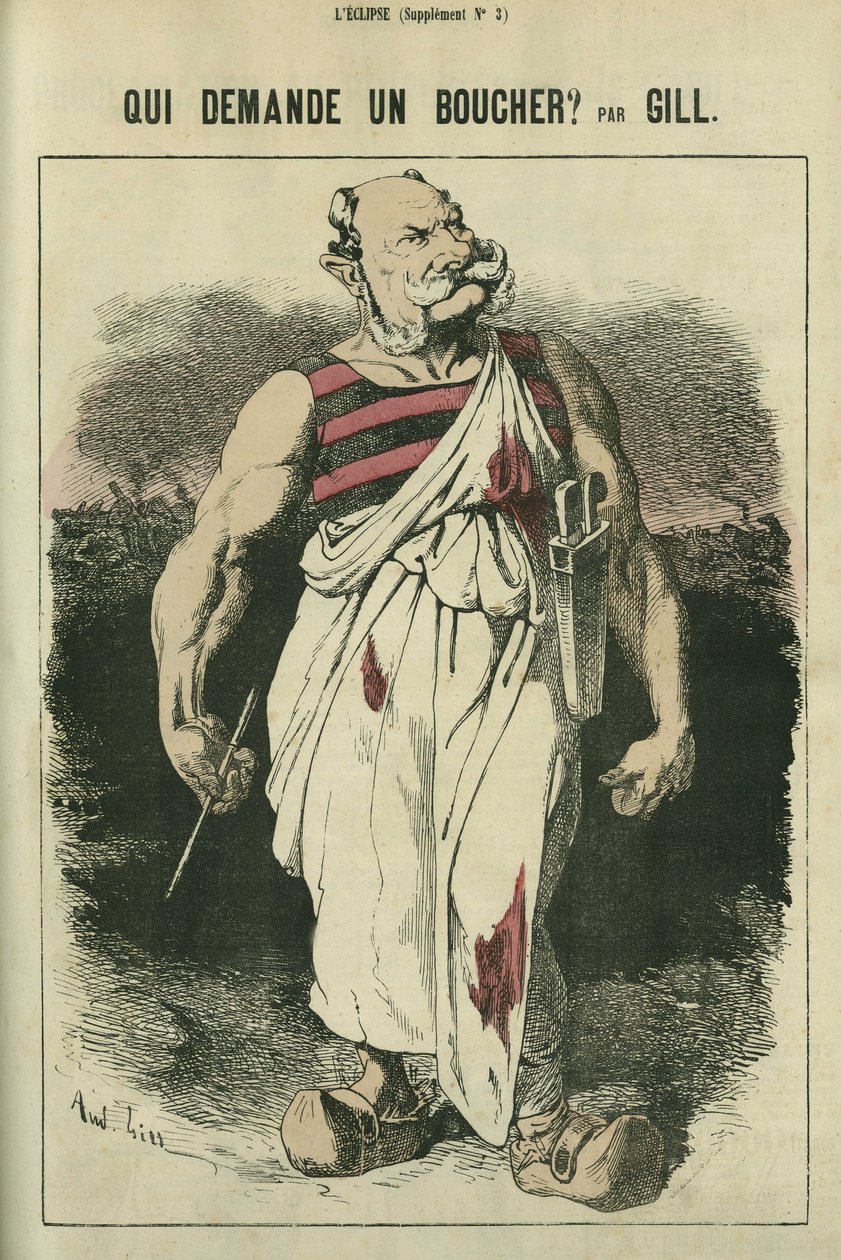 谁要求一个屠夫，德国威廉一世（1797-1888）的漫画，1870年战争的胜利者。在吉尔的《日食》中。 作者 安德鲁·吉尔