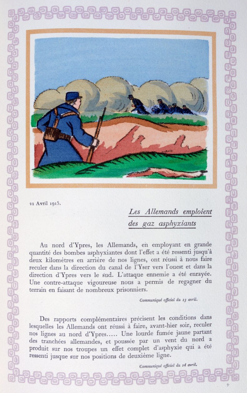 1915年4月22日，伊普尔，德国人使用氯气，1919年 作者 安德烈·赫勒