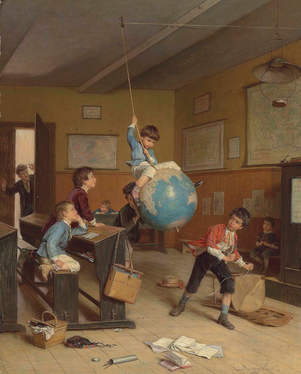 环游世界，约 1860 年代（油画板） 作者 安德烈·亨利·达格拉斯