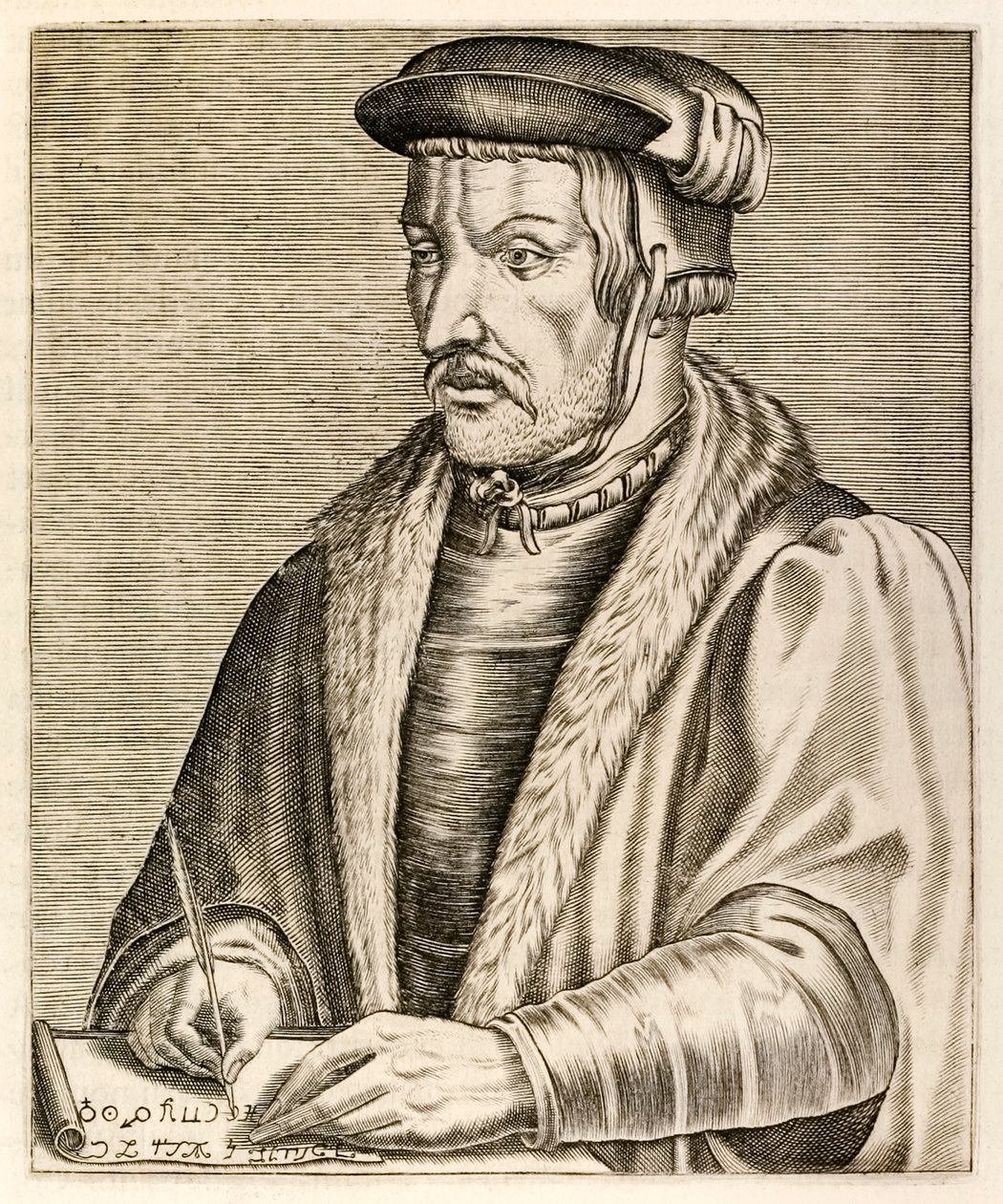 海因里希·科尼利厄斯·阿格里帕，来自真实的肖像？作者：AndréThévet，发表于1584年 作者 安德烈·塞维特（Andre Thevet）