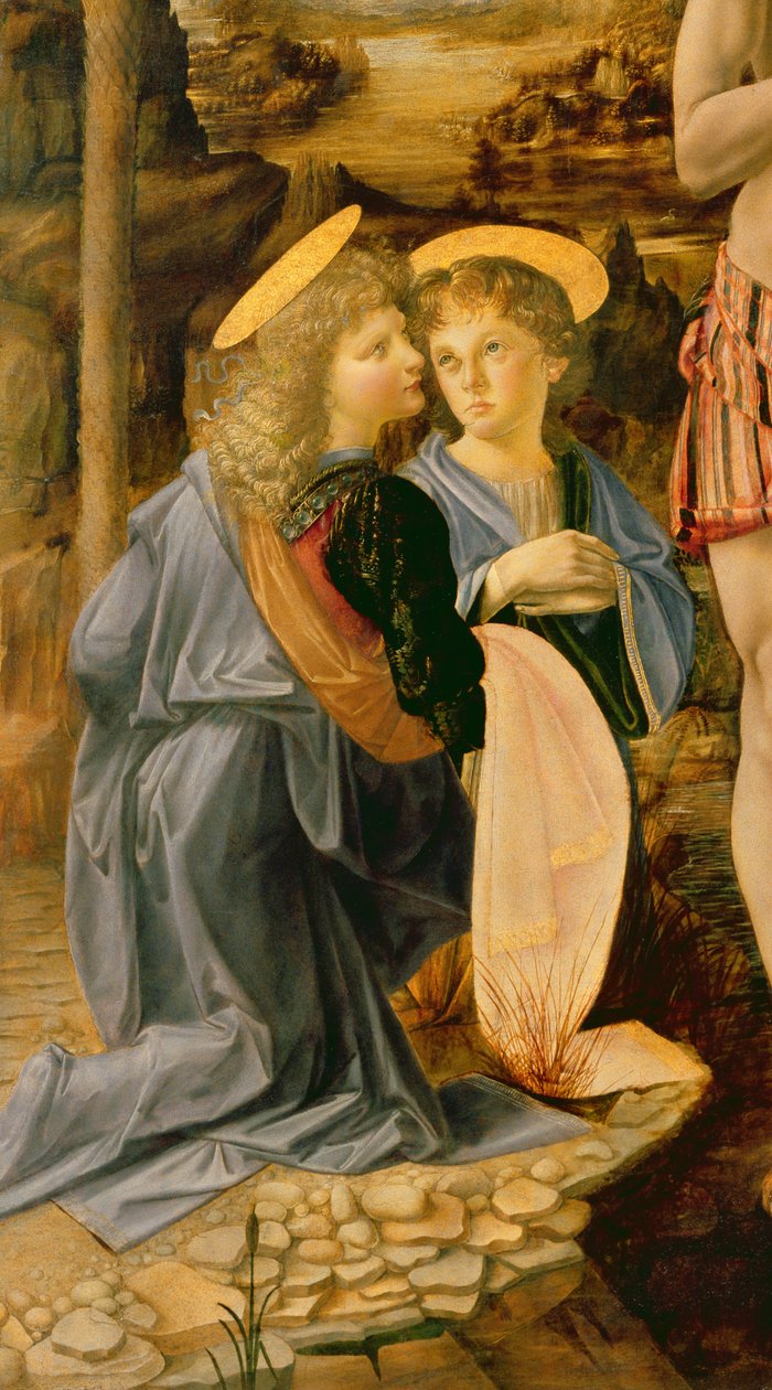 施洗约翰的基督洗礼，c.1475（详见362326） 作者 达芬奇（Leonardo da Vinci）