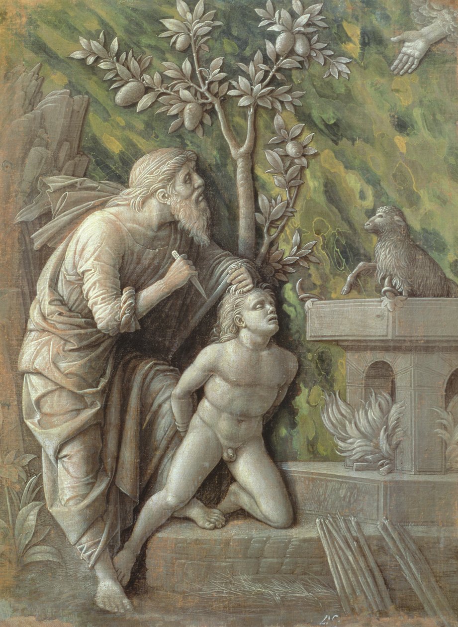 亚伯拉罕牺牲了以撒，c.1490-95 作者 安德里亚·曼特尼亚（Andrea Mantegna）