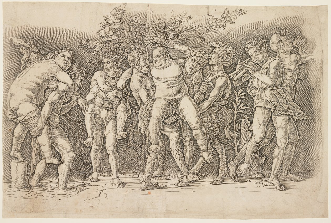 与Silenus的Bacchanal，早在1470年代 作者 安德里亚·曼特尼亚（Andrea Mantegna）
