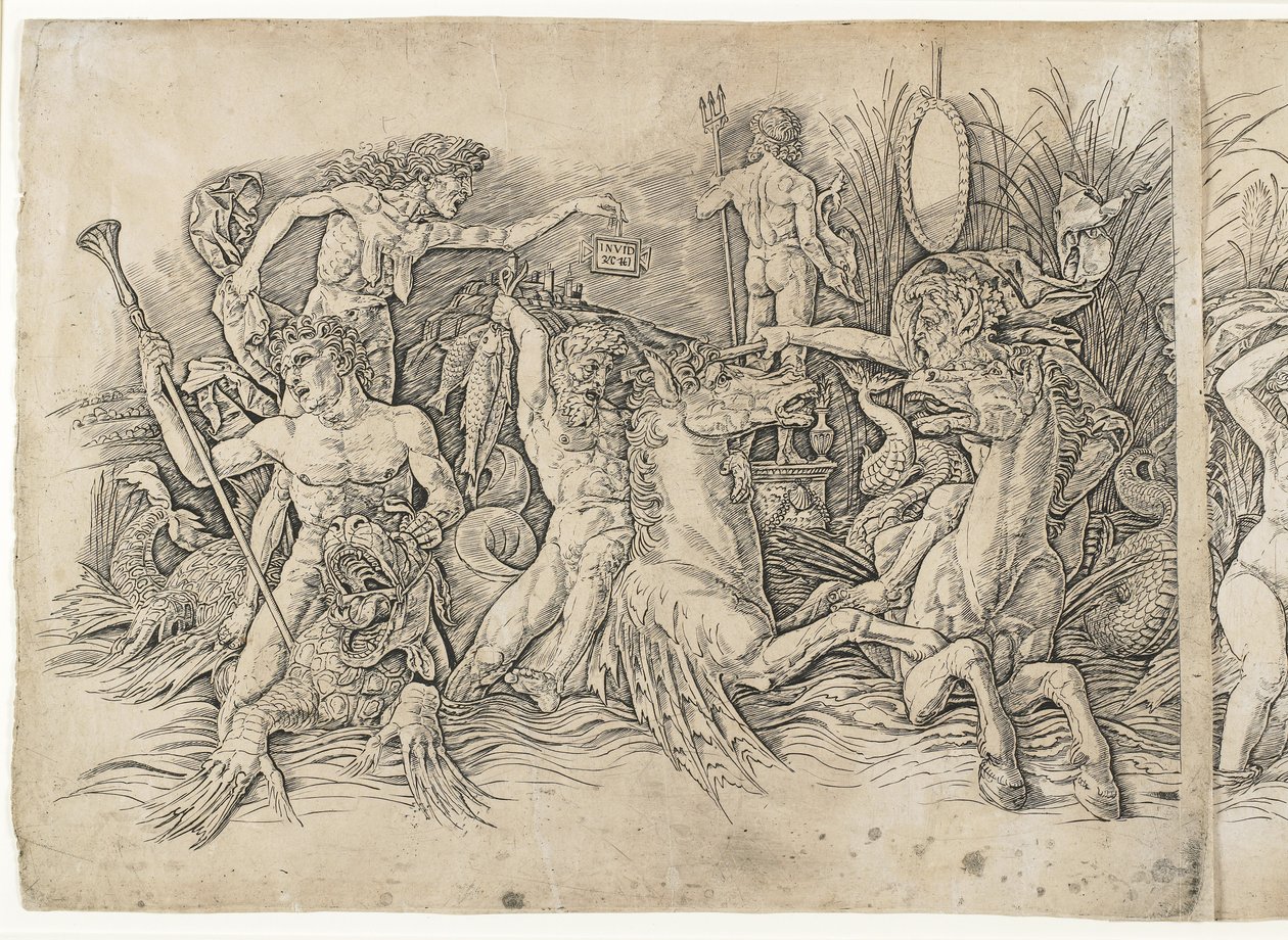 海神之战，1470年代 作者 安德里亚·曼特尼亚（Andrea Mantegna）