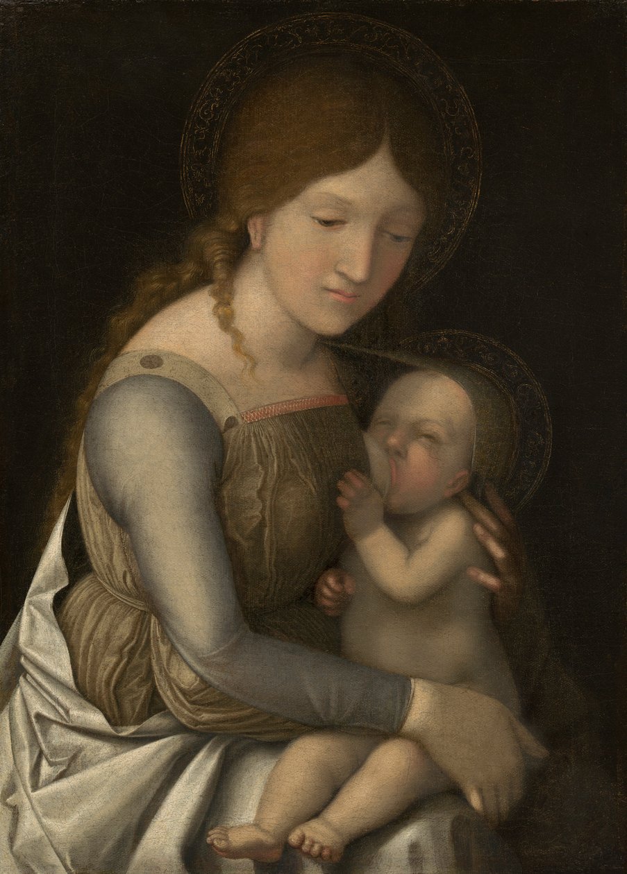 麦当娜和儿童，c.15051510 作者 安德里亚·曼特尼亚（Andrea Mantegna）