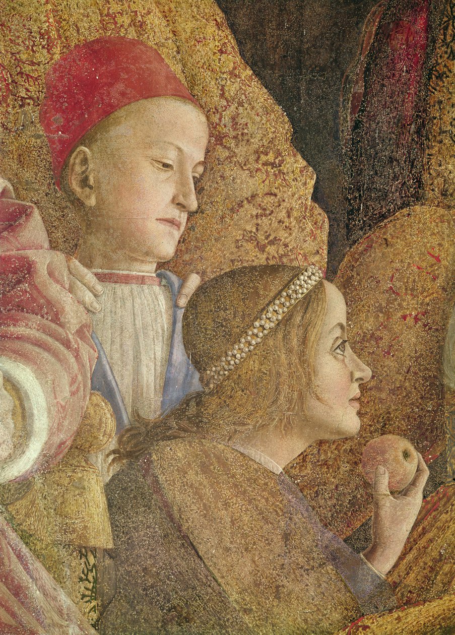 Mantua的Marchese Ludovico Gonzago III与他的家人和朝臣，（Gonzago儿童的细节），c.1465-74（细节78461） 作者 安德里亚·曼特尼亚（Andrea Mantegna）