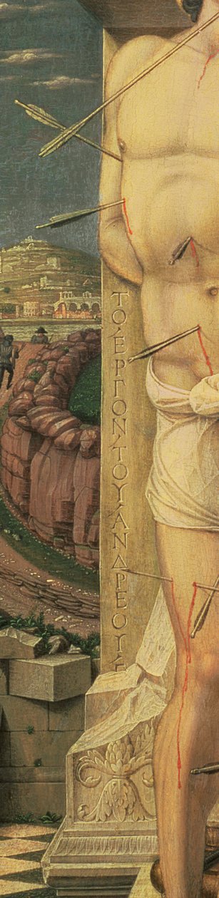 圣塞巴斯蒂安（细节），c.1459（面板上的蛋彩画） 作者 安德里亚·曼特尼亚（Andrea Mantegna）
