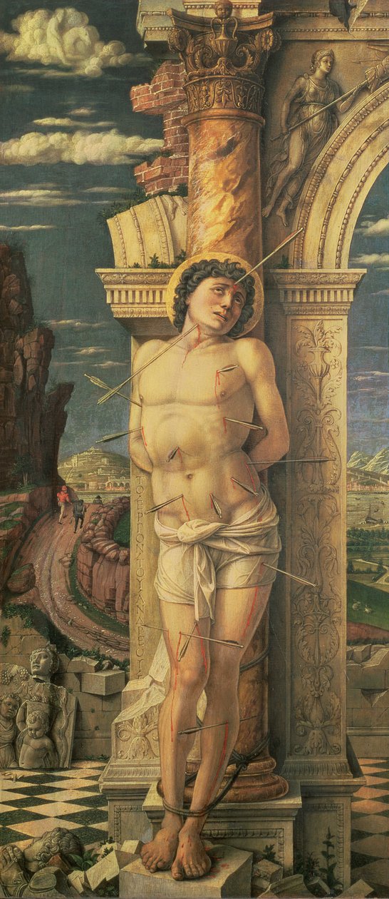 圣塞巴斯蒂安，c.1459（面板上的蛋彩画） 作者 安德里亚·曼特尼亚（Andrea Mantegna）
