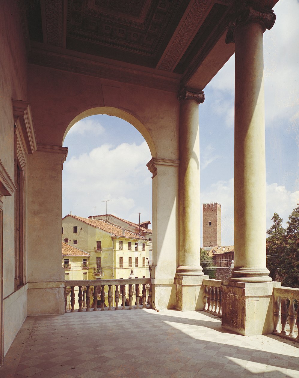 主要门面的画廊的细节，c.1550照片 作者 安德里亚·帕拉迪奥（Andrea Palladio）