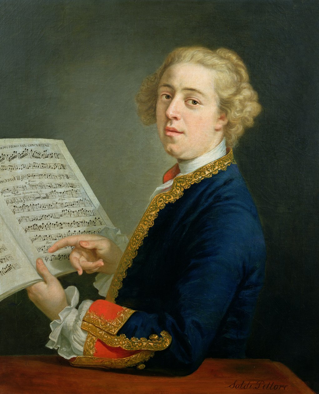 Francesco Geminiani（1687-1762），意大利小提琴家的肖像 作者 安德里亚·索尔迪（Andrea Soldi）
