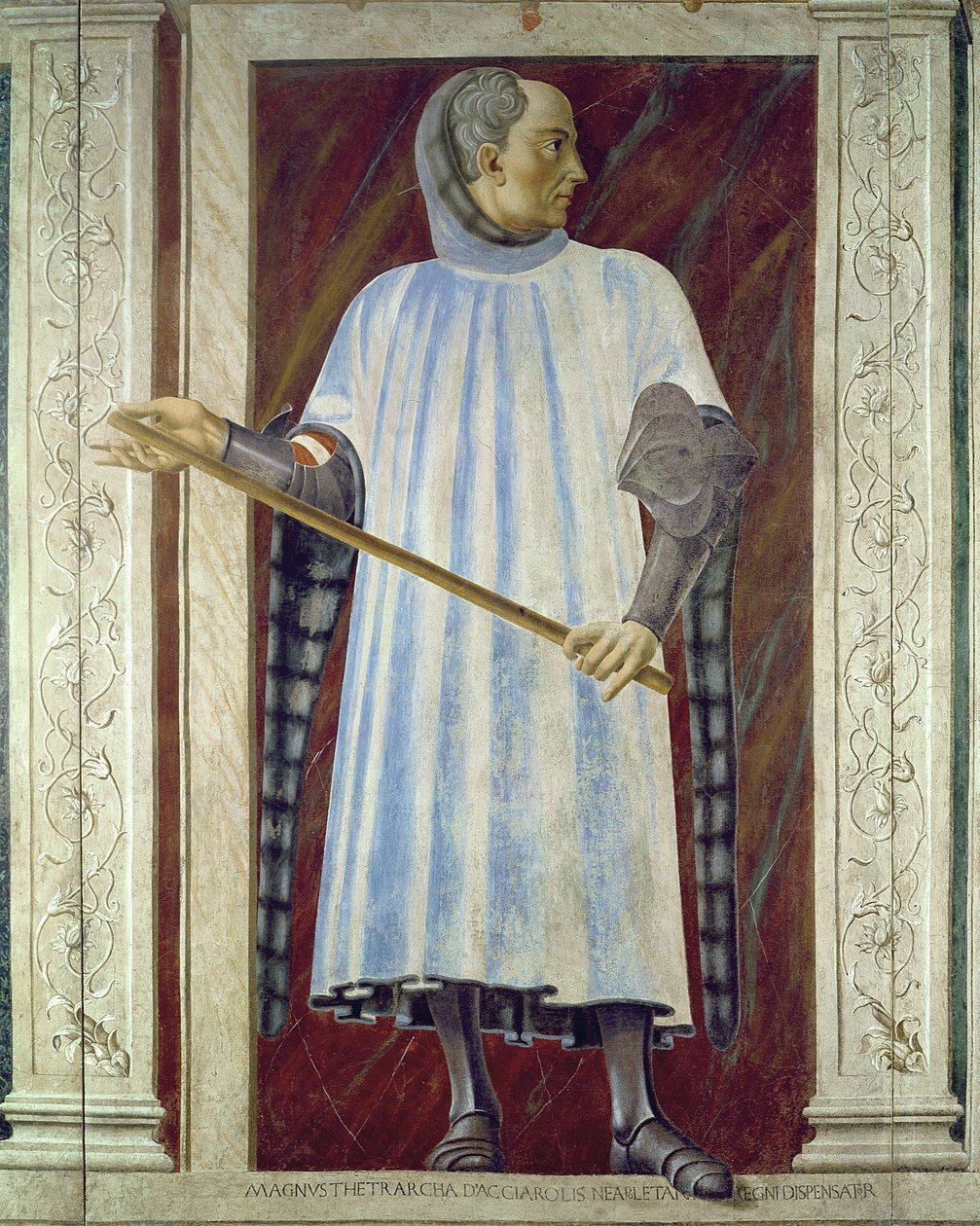 来自Villa Carducci系列着名男女的Niccolo Acciauoli（1310-65），c.1450（壁画上的壁画）（详见28494） 作者 安德里亚·德尔·卡斯塔尼奥