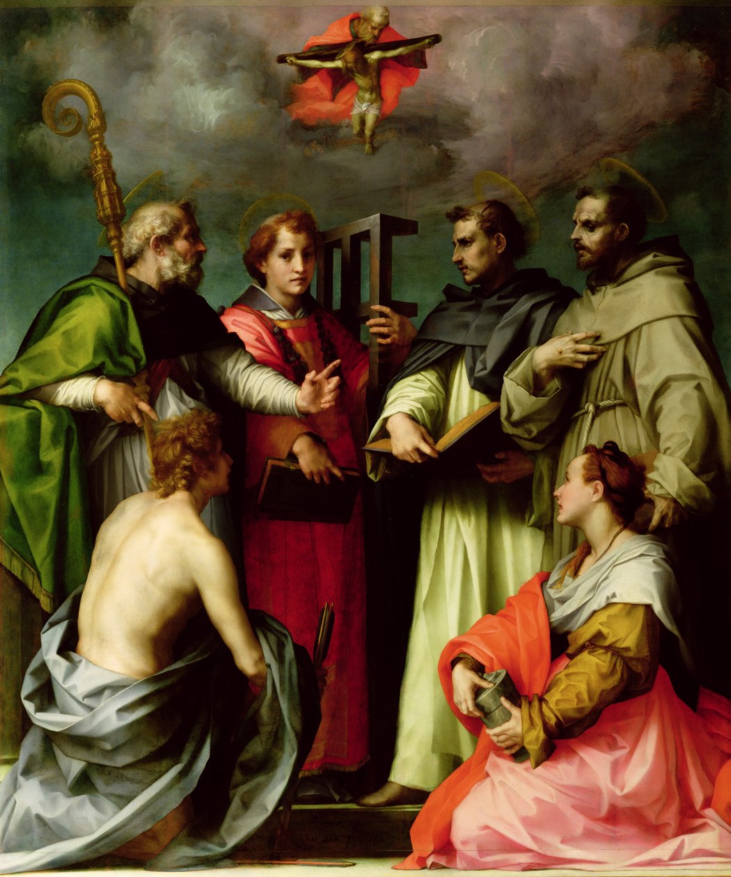 关于三位一体的争论，c.1520 作者 安德里亚·德尔·萨托（Andrea del Sarto）