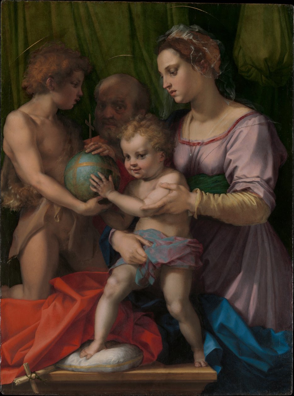 神圣家族与施洗者圣约翰 作者 安德里亚·德尔·萨托（Andrea del Sarto）