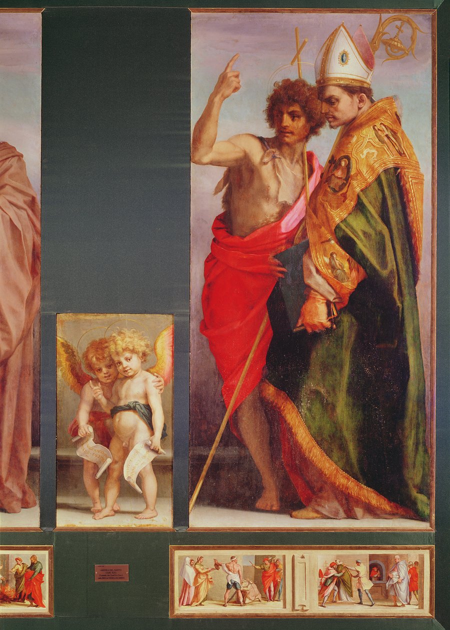 Vallombrosa修道院的Polyptych，右侧的细节显示施洗者圣约翰和另一个圣徒，1528（细节50405） 作者 安德里亚·德尔·萨托（Andrea del Sarto）