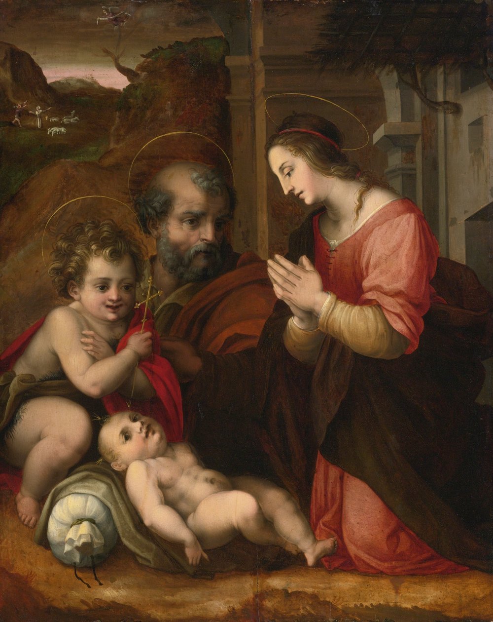 神圣家族与年轻的圣施洗约翰 作者 安德里亚·德尔·萨托（Andrea del Sarto）