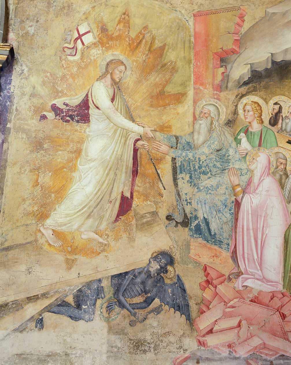 从十字架下降的细节，Capellone degli Spagnoli，1365-67壁画 作者 安德里亚·迪·博纳乌托（Andrea di Bonaiuto）